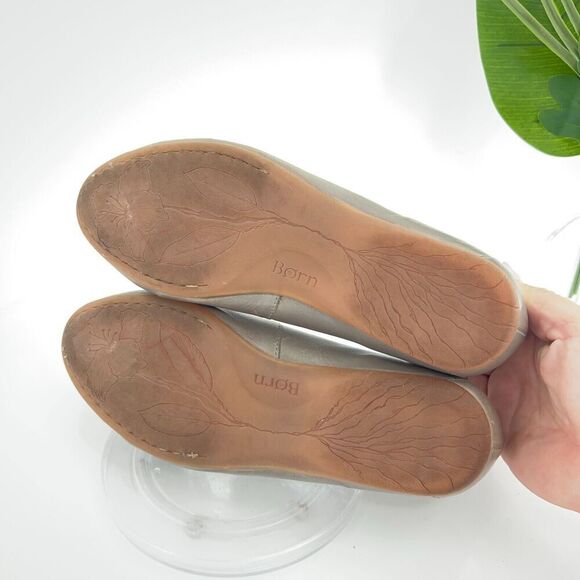 Born Madeleine Ballet Flats Women's Size 8 Gray Leather Braided Shoes Comfy - Picture 10 of 15